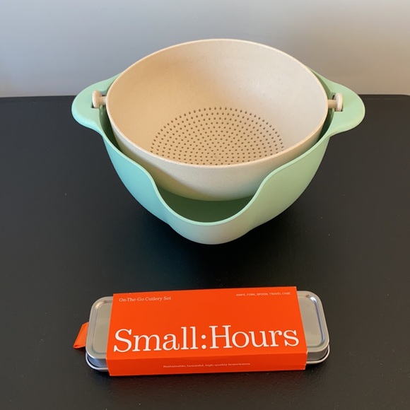 Sustainable Kitchen Ware—Bamboo Strainer/Pour Bowl and On-The-Go Cutlery Set - Picture 7 of 8